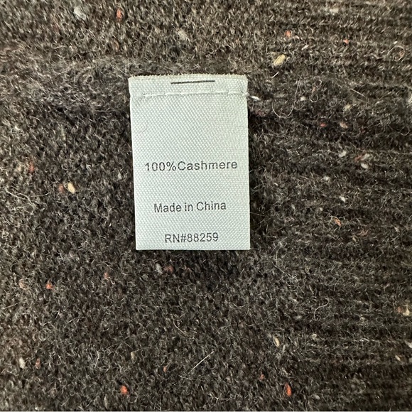 Subtle Luxury Brown Speckled 100% Cashmere Open Front Batwing Cardigan Size S/M - Picture 7 of 11